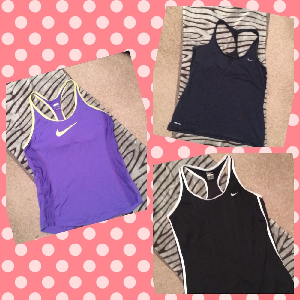 💙💜🖤 3 Nike Fit Dry Sports Tank Tops🏋🏼‍♀️